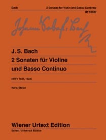 Bach: Two Sonatas G Major & E minor for Violin BWV 1021, 1023 published by Wiener Urtext